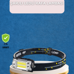 Taşınabilir Şarjlı LED Fener XPE95LM COB120LM Manyetik Gövde - Lisinya