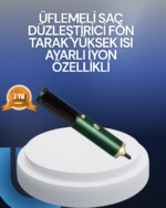Saç Kurutma, Düzleştirici ve Tarak Tek Cihazda – 3 Kademeli Isı Ayarı - Vipsepet