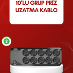 USB Type-C Destekli 10’lu Grup Priz Termal Korumalı 2m Kablo 2500W - Vipsepet