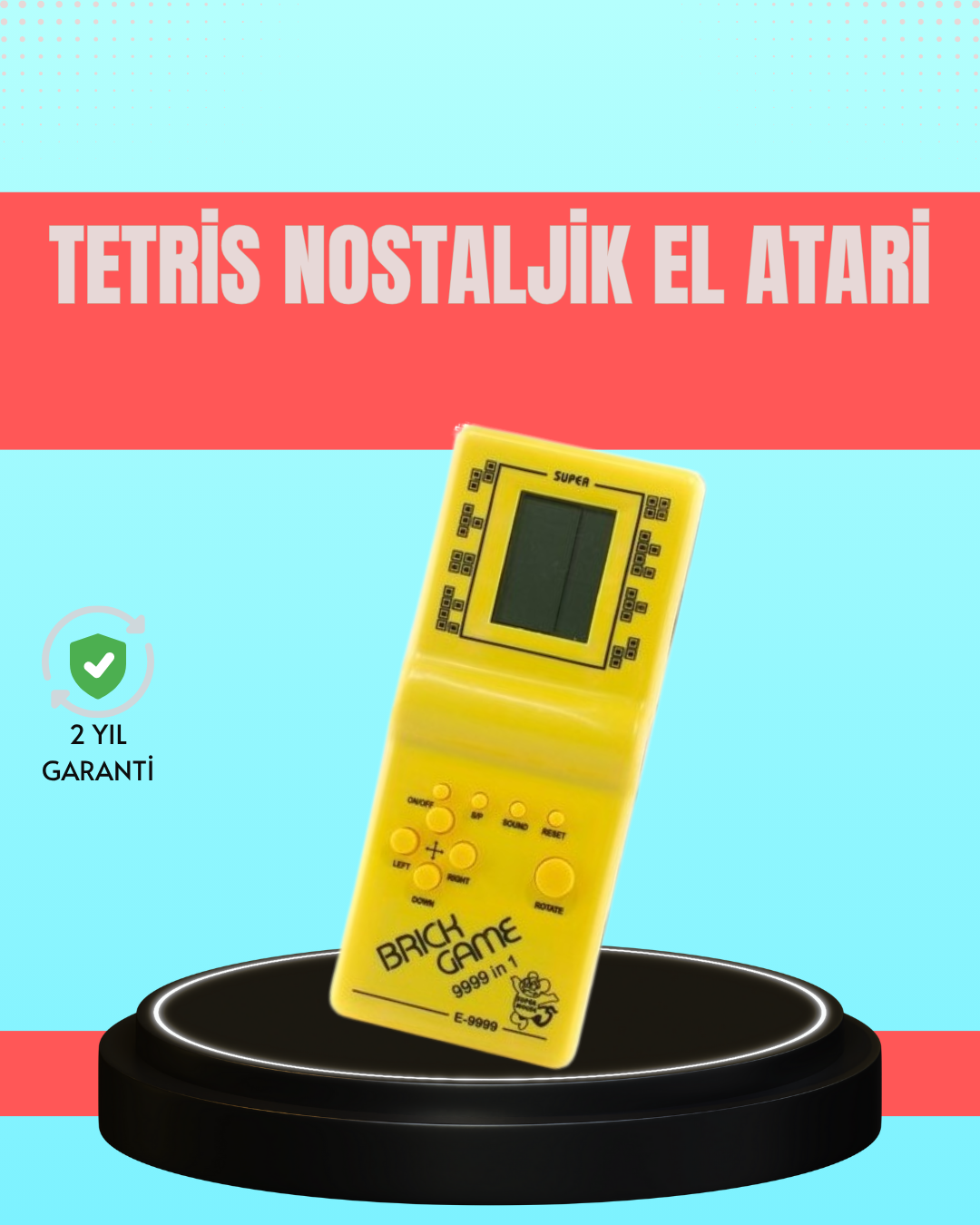 4-68 Retro Tetris El Aterisi – Pil ile Çalışan Taşınabilir Mini Oyun Konsolu - Vipsepet - Görsel 1