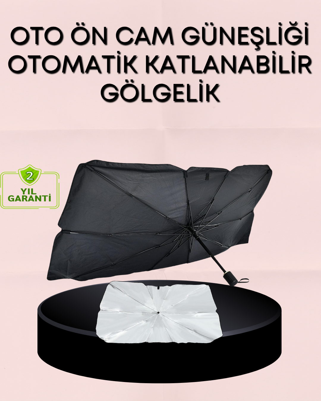 5-84 UV Korumalı Şemsiye Tipi Oto Güneşliği - Geniş Araç Uyumu - vipsepet - Görsel 1