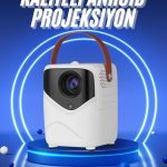 HD Ayaklı Portatif Projeksiyon Cihazı Bluetooth Wifi Akıllı Android İşlemcili - Lisinya