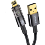 Şeffaf Uçlu iPhone 45w Usb Hızlı ve Dayanıklı Şarj ve Data Işıklı Örgü Kablo 1 Metre ( Vipsepet )