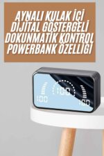 Powerbankli Bluetooth Kulaklık Yüksek Ses Aynalı Çift Dijital Gösterge Ekranı - Lisinya - Görsel 2