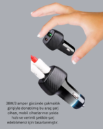 38W Çift Çıkışlı Araç Şarj Cihazı – Type-C ve USB PD Destekli - Vipsepet - Görsel 2