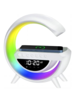 Kablosuz Şarjlı LED Işıklı Masa Saati Bluetooth Hoparlör Alarm Fonksiyonlu - Vipsepet - Görsel 3