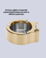 Paslanmaz Çelik Küllük Çakmaklı Masa Üstü Kullanım - Vipsepet - Görsel 2