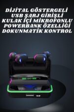 İkili Bluetooth Kulaklık Dijital Göstergeli Uzun Pil Ömrü Yüksek Ses Kaliteli - vipsepet - Görsel 3