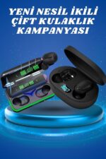 İkili Bluetooth Kulaklık Dijital Göstergeli Uzun Pil Ömrü Yüksek Ses Kaliteli - vipsepet - Görsel 2