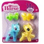 L-34-10 - PONY 2 Lİ FİGÜR SET TOKALI KARTELA MAVİ (Lisinya)