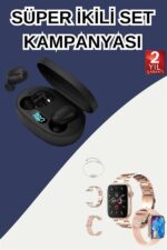 Nabız Ölçer Hediye Bileklikli Akıllı Saat ve Dijital Göstergeli Bluetooth Kulaklık Çoklu Şarj Girişi - vipsepet - Görsel 2