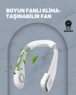 USB Şarjlı Giyilebilir Fan | 5 Kademeli Rüzgar Hızı, Sessiz Turbo Soğutma, 360° Hava Sirkülasyonu - Vipsepet