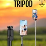 Selfie Çubuğu Tripod Kumandalı Telefon Tutucu Siyah - Vipsepet