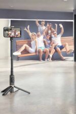 Selfie Çubuğu Tripod Kumandalı Telefon Tutucu Siyah - Vipsepet - Görsel 3