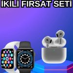 3.Nesil TWS Bluetooth Kulaklık ve Dokunmatik Ekran Akıllı Saat Sesli Görüşme - Lisinya