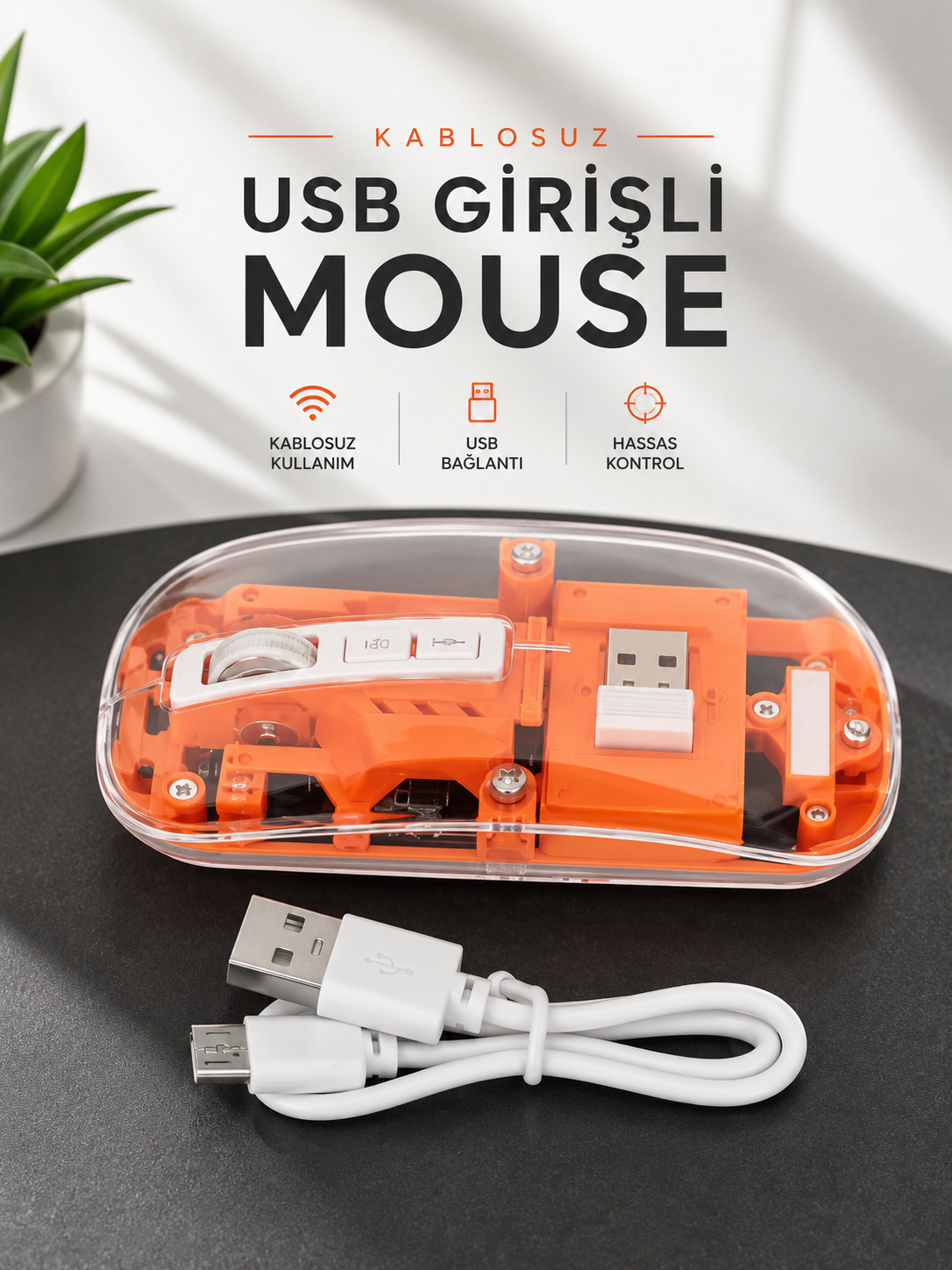 05653ffb-9b5e-4e4c-a958-848f1c5bcb93 Fare Mouse Çift Modlu Kablosuz Bağlantılı 2.4GHz Destekli - Vipsepet - Görsel 1
