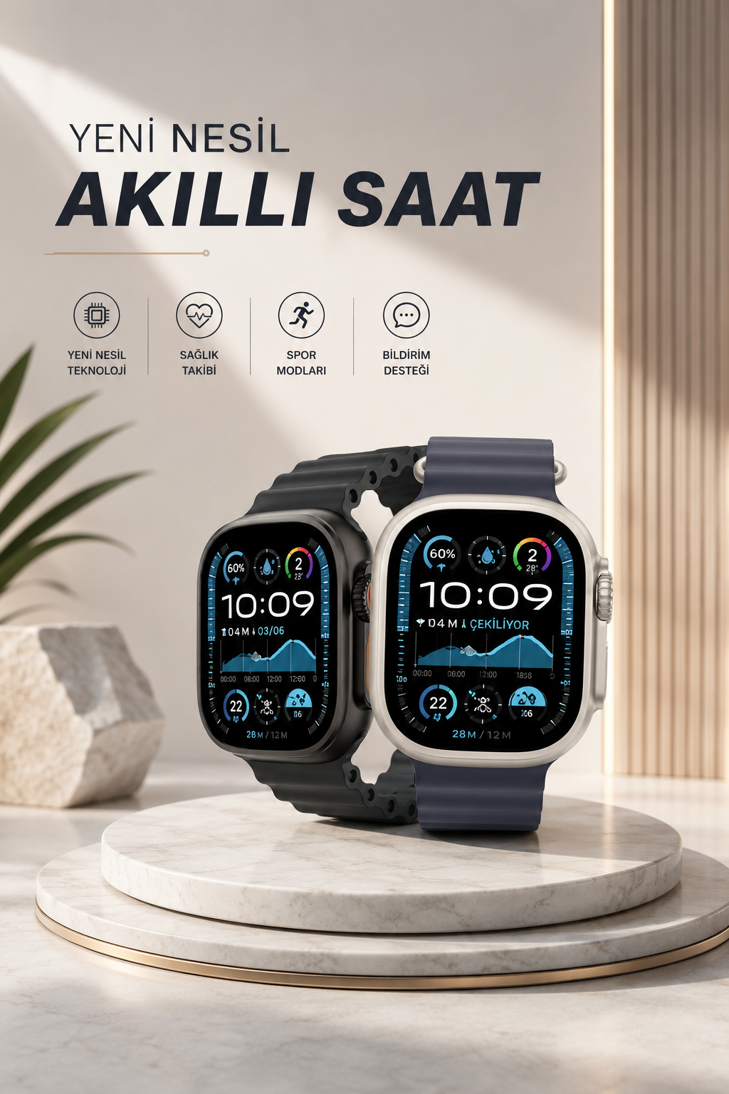 0572cfbe-b599-4060-bf4d-34e263f573c1 Akıllı Saat Sesli Görüşme Titreşimli GPS Bağlantısı Müzik Dinleme Sosyal Medya Bildirimleri - Vipsepet - Görsel 1