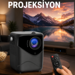 Yüksek HD Görünümlü Taşınabilir Projeksiyon Cihazı - Vipsepet