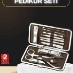 12 Parça Manikür Pedikür Seti Özel Deri Çanta El Ayak Bakımı Akne ve Sivilce Temizleme - Vipsepet