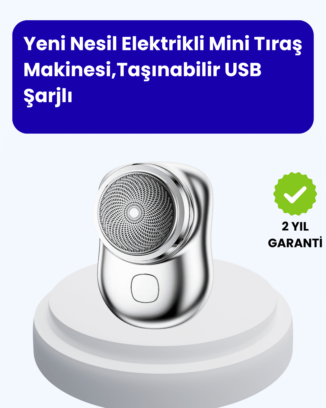 1-1 Cep Tipi Elektrikli Tıraş Makinesi – Güçlü, Sessiz, Su Geçirmez ve Ultra Taşınabilir - vipsepet - Görsel 1