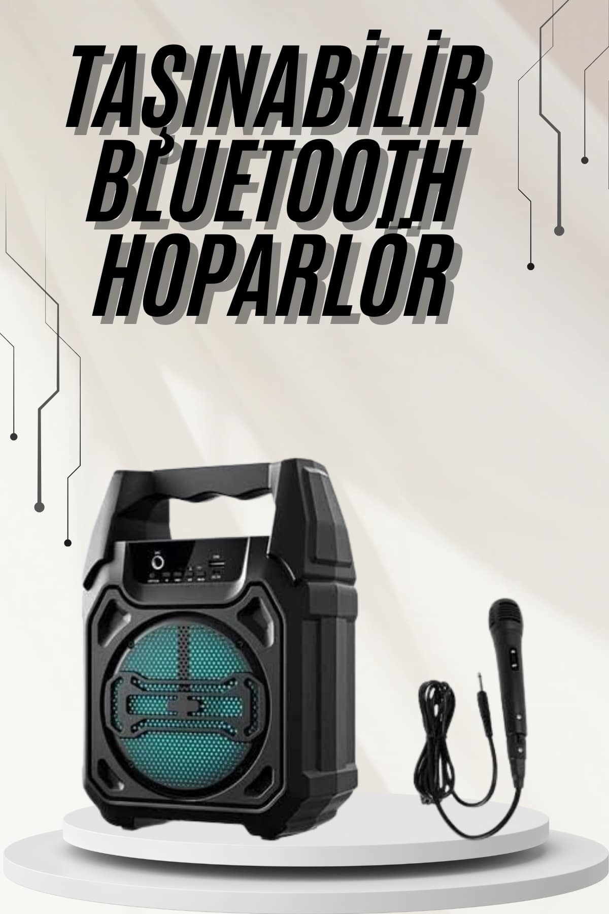 1-10 Bluetooth Hoparlör Led Işıklı Taşınabilir Kablosuz Speaker Uzun Pil Ömrü - Vipsepet - Görsel 1