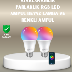 Akıllı 9W RGBW LED Ampul, tasaruflu romantik ışıklı - Vipsepet