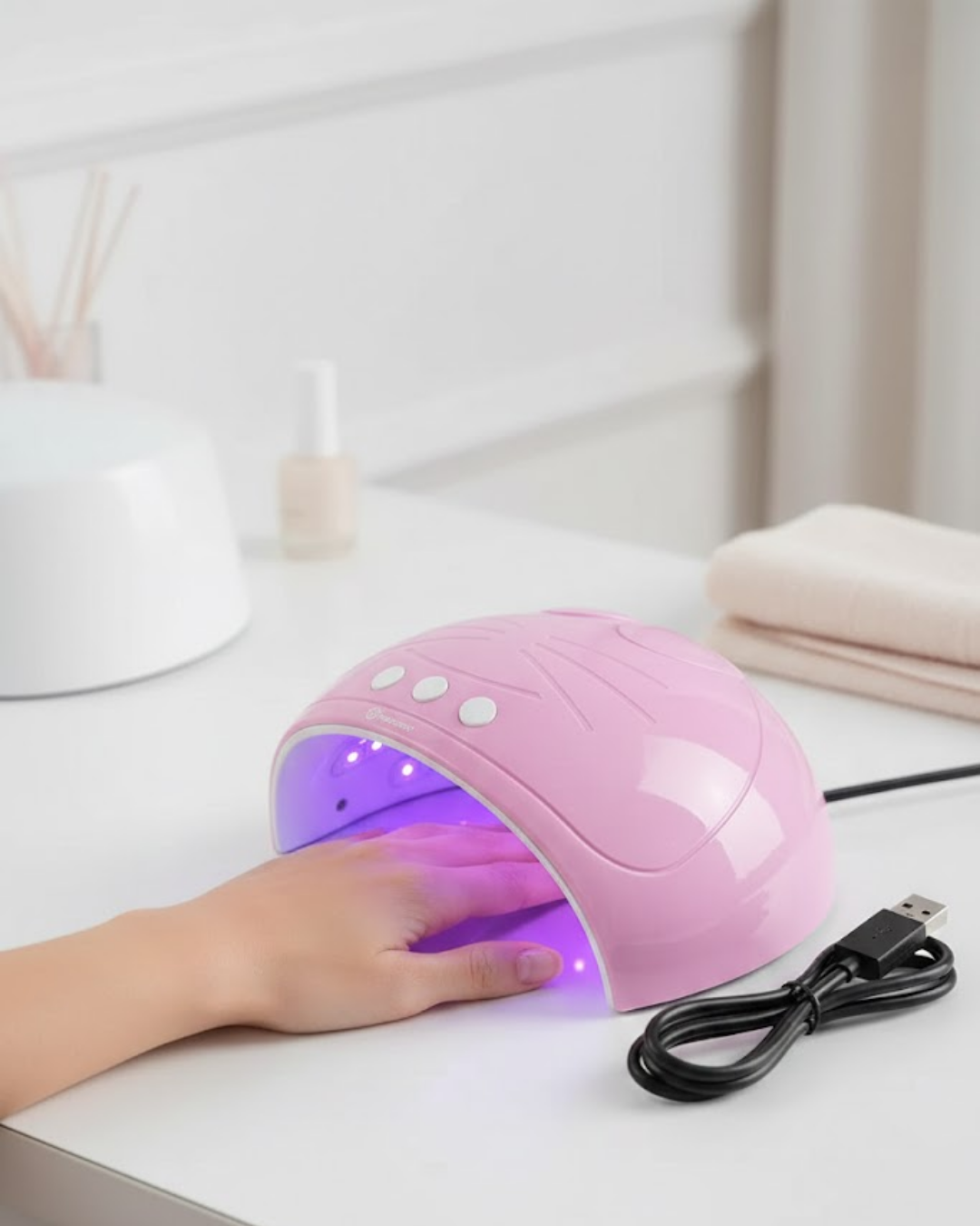 1-10 Ultraviyole Işıklı 15 Ledli 45W Oje Kurutucu Makine Pembe - Vipsepet - Görsel 1