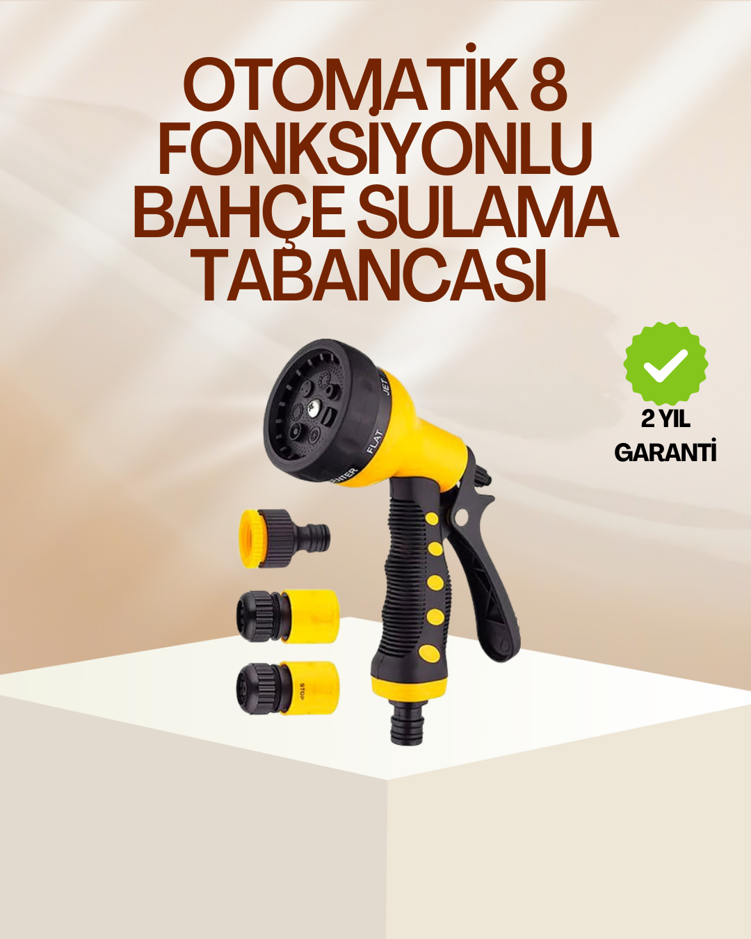 1-10 8 Fonksiyonlu Bahçe Sulama Tabancası Seti Çok Amaçlı Hortum Ucu - Vipsepet - Görsel 1