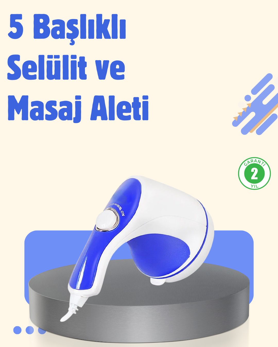 1-100 Elektrikli Yağ Yakıcı Masaj Aleti 5 Başlıklı Vücut Şekillendirici - Vipsepet - Görsel 1