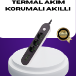 USB Yuvalı Anahtarlı Üçlü Priz 2 Metre Kablolu - Vipsepet