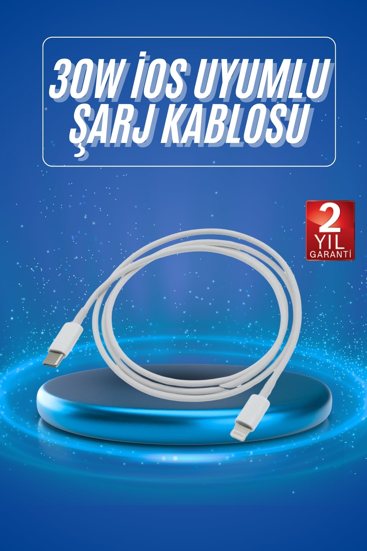 1-105 Type-C Ligtning 30W İOS Şarj Kablosu Hızlı Şarj Kablosu - Vipsepet - Görsel 1