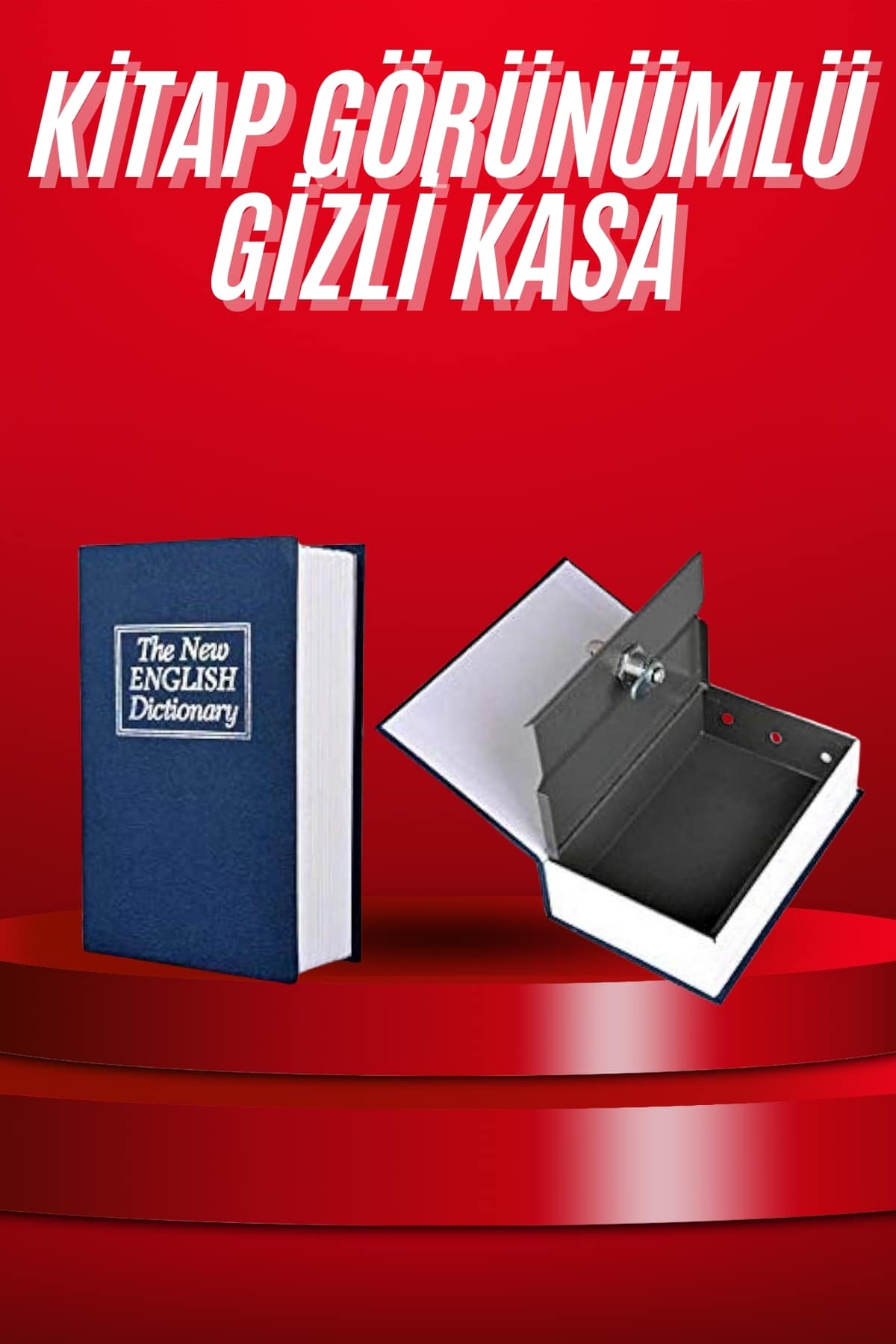 1-106 Kitap Görünümlü Gizli Kasa Büyük Boy Anahtarlı Kilitli Para Kasası - Vipsepet - Görsel 1