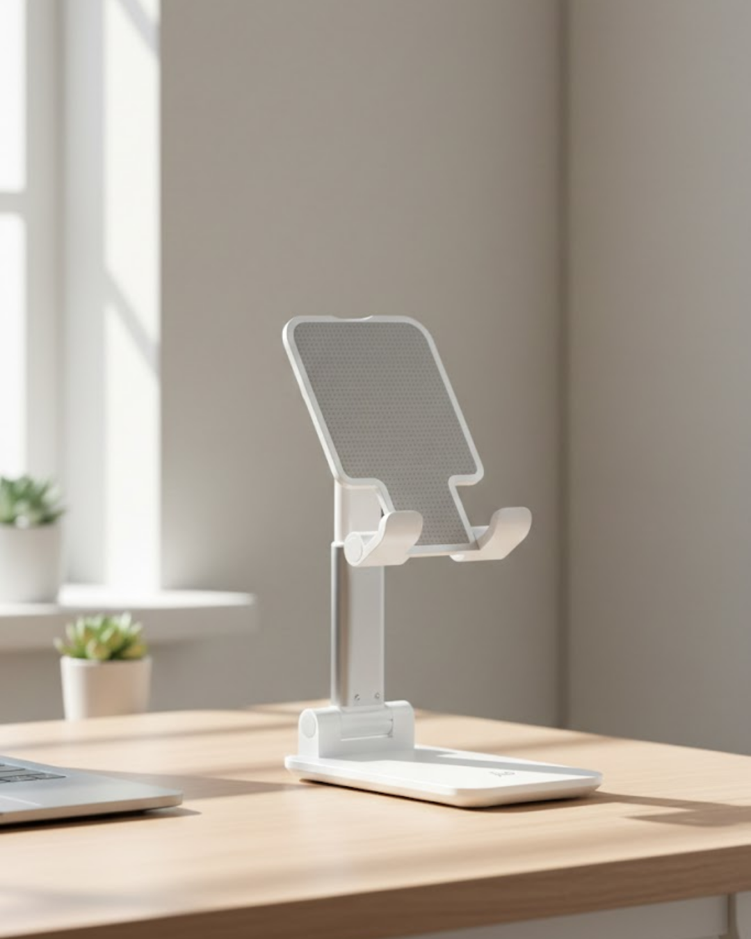 1-11 Ayarlanabilir Ergonomik Katlanabilir Masaüstü Telefon Tutucu Beyaz - Vipsepet - Görsel 1
