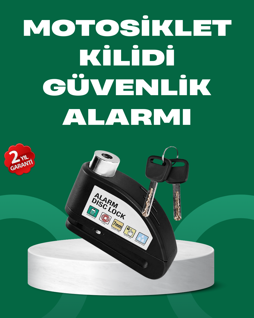 1-114 Motosiklet Scooter Bisiklet Tekerlek Disk Kilidi Alarmlı Güvenlik - Lisinya - Görsel 1