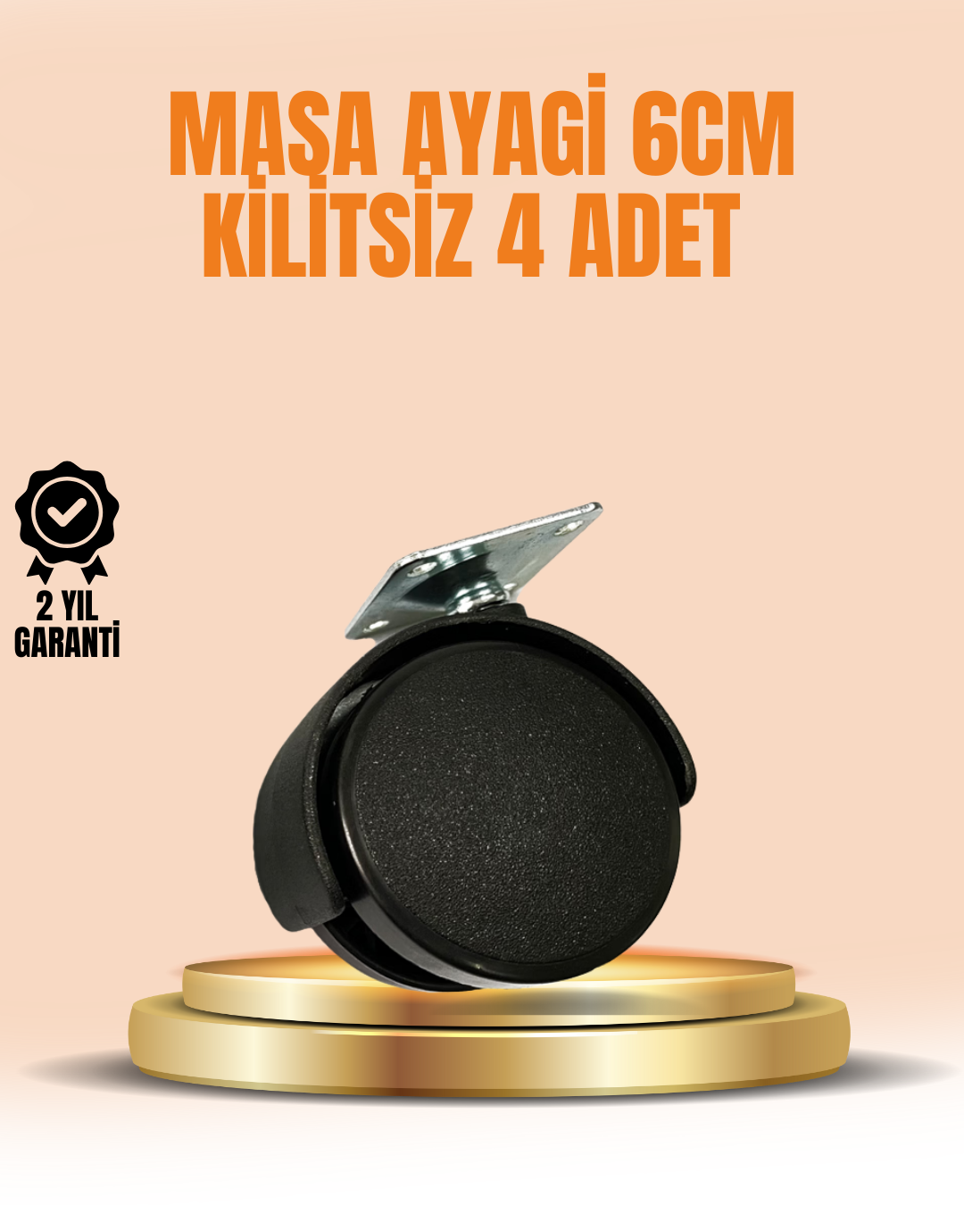 1-120 6 cm Kilitsiz Masa Ayağı Tekerleği 4’lü Set Çok Amaçlı - Vipsepet - Görsel 1