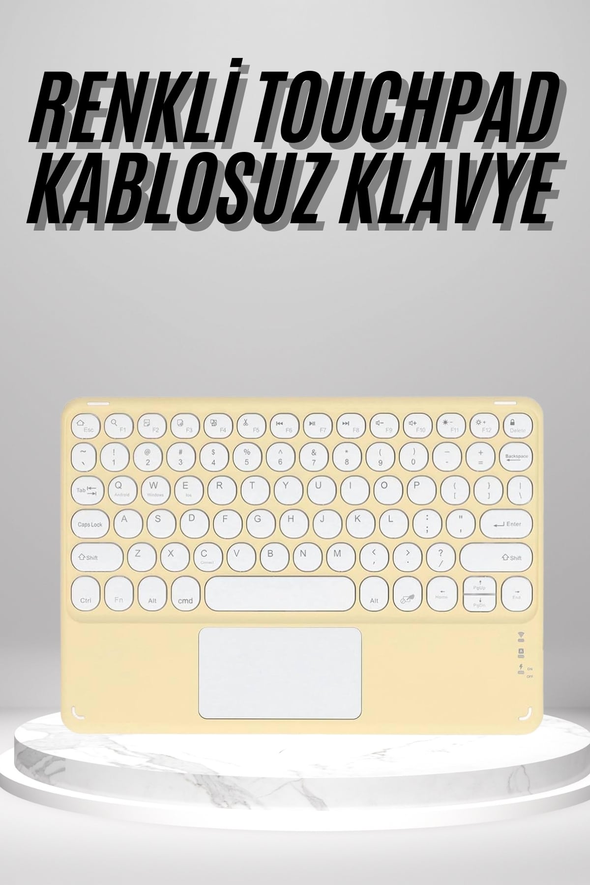 1-125 Touchpad Uyumlu Bluetooth Klavye Slim Kablosuz Wifi Q Klavye - Vipsepet - Görsel 1