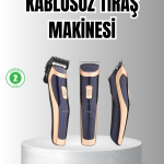 Unisex Şarjlı Saç ve Sakal Tıraş Makinesi – Ayarlanabilir Tarak Başlıkları, Sessiz Motor - vipsepet