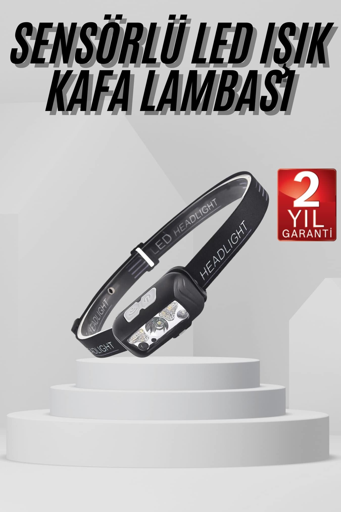 1-127 Sensörlü Şarjlı Type-c Şarj Işıklı Kafa Lambası Kamp Lambası - Vipsepet - Görsel 1
