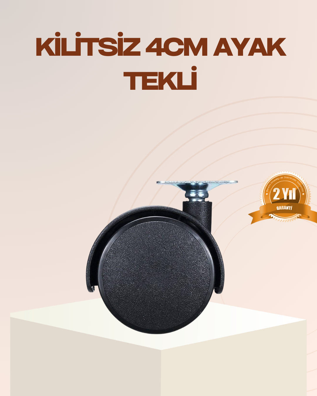 1-127 4 cm Kilitsiz Mobilya Ayağı Tekli Kolay Dönen Masa ve Sehpa Ayağı - Vipsepet - Görsel 1