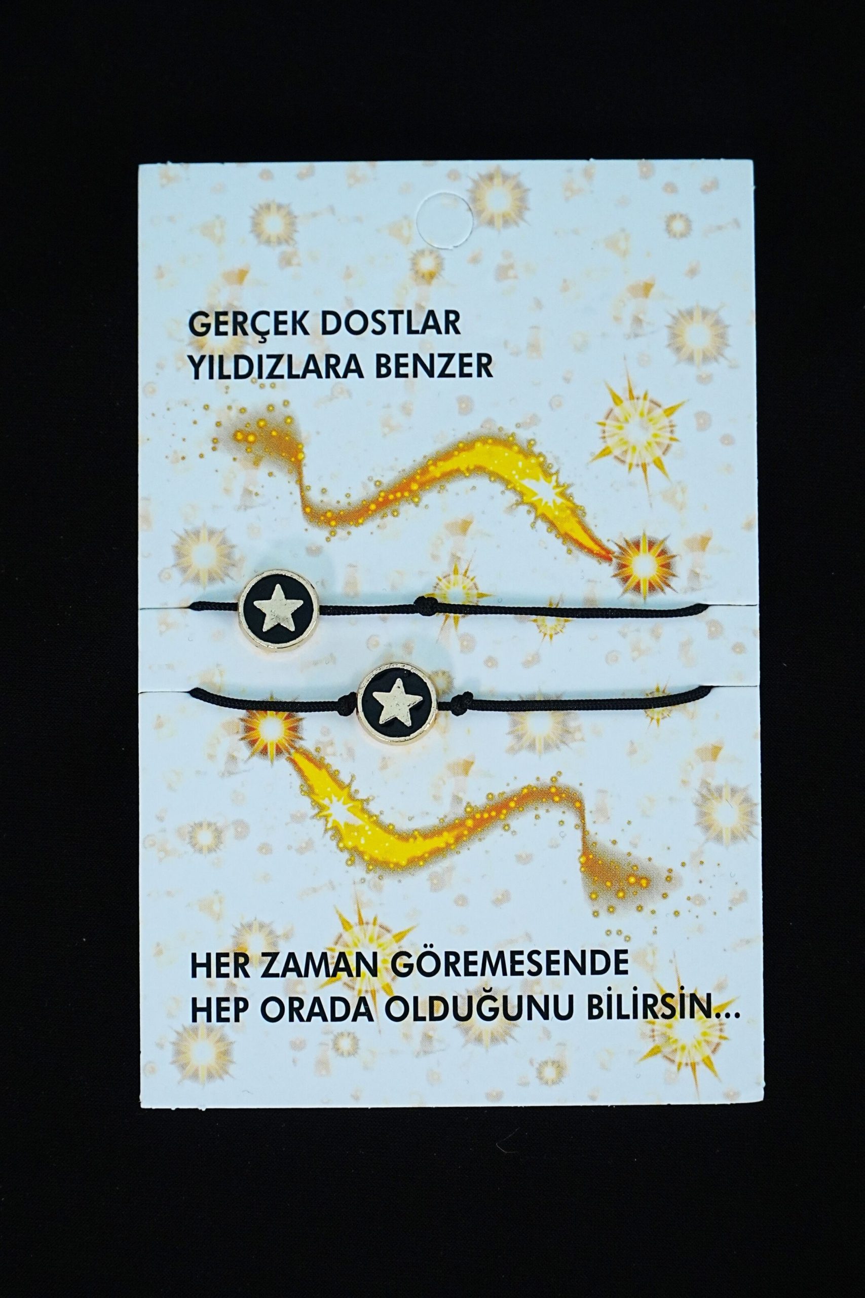 1 Gerçek Dostlar Yıldızlara Benzer - Arkadaş Şans Bilekliği - Görsel 1
