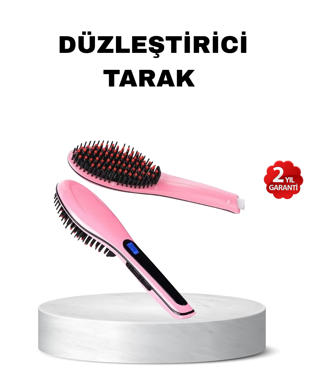 1-130 Dijital Ekranlı Seramik Saç Düzleştirici Tarak – 5 Kademeli Isı Ayarı, İyon Kontrollü - Vipsepet - Görsel 1