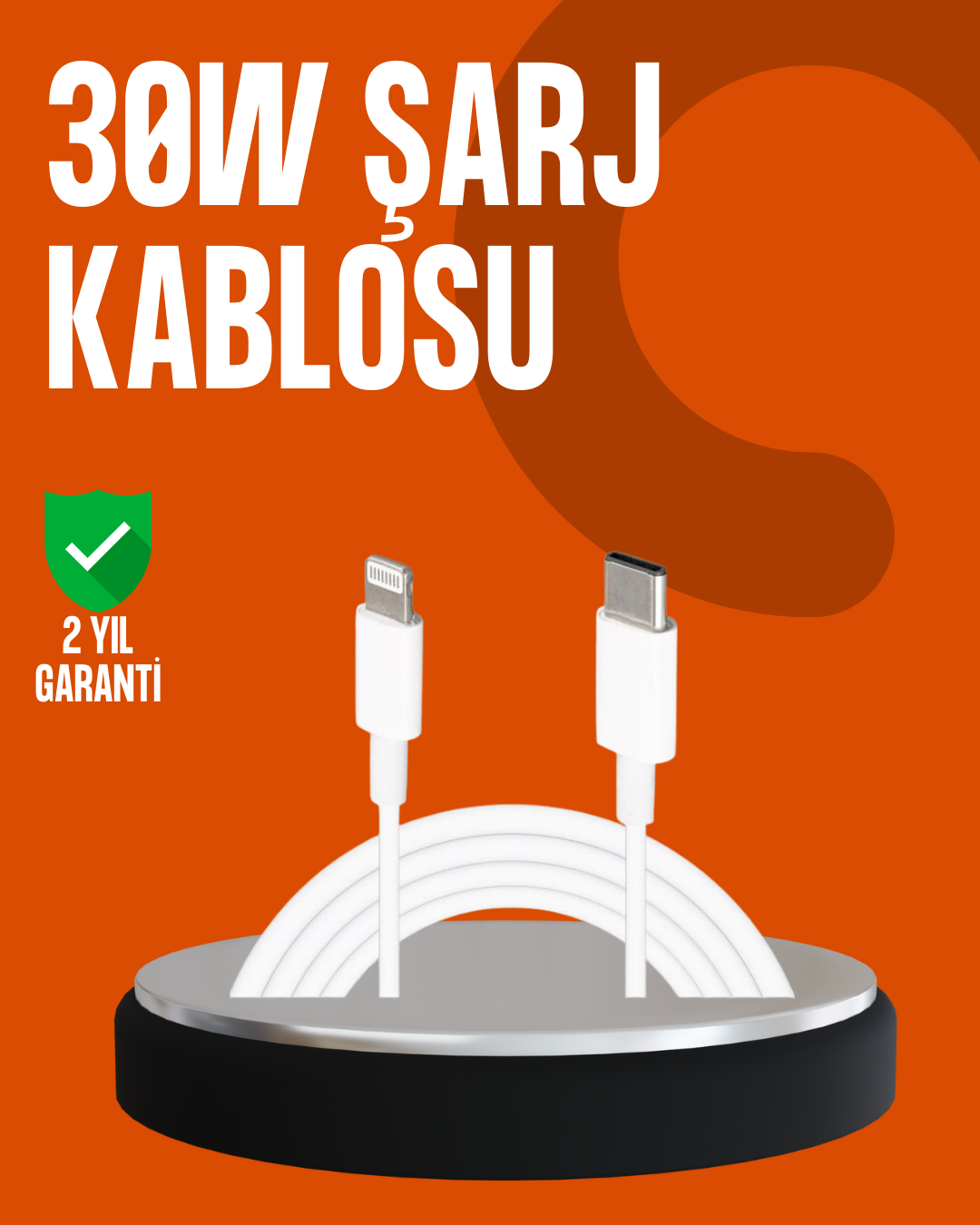 1-131 30W Type-C Lightning Hızlı Şarj Kablosu 1.2m iPhone Uyumlu - Vipsepet - Görsel 1