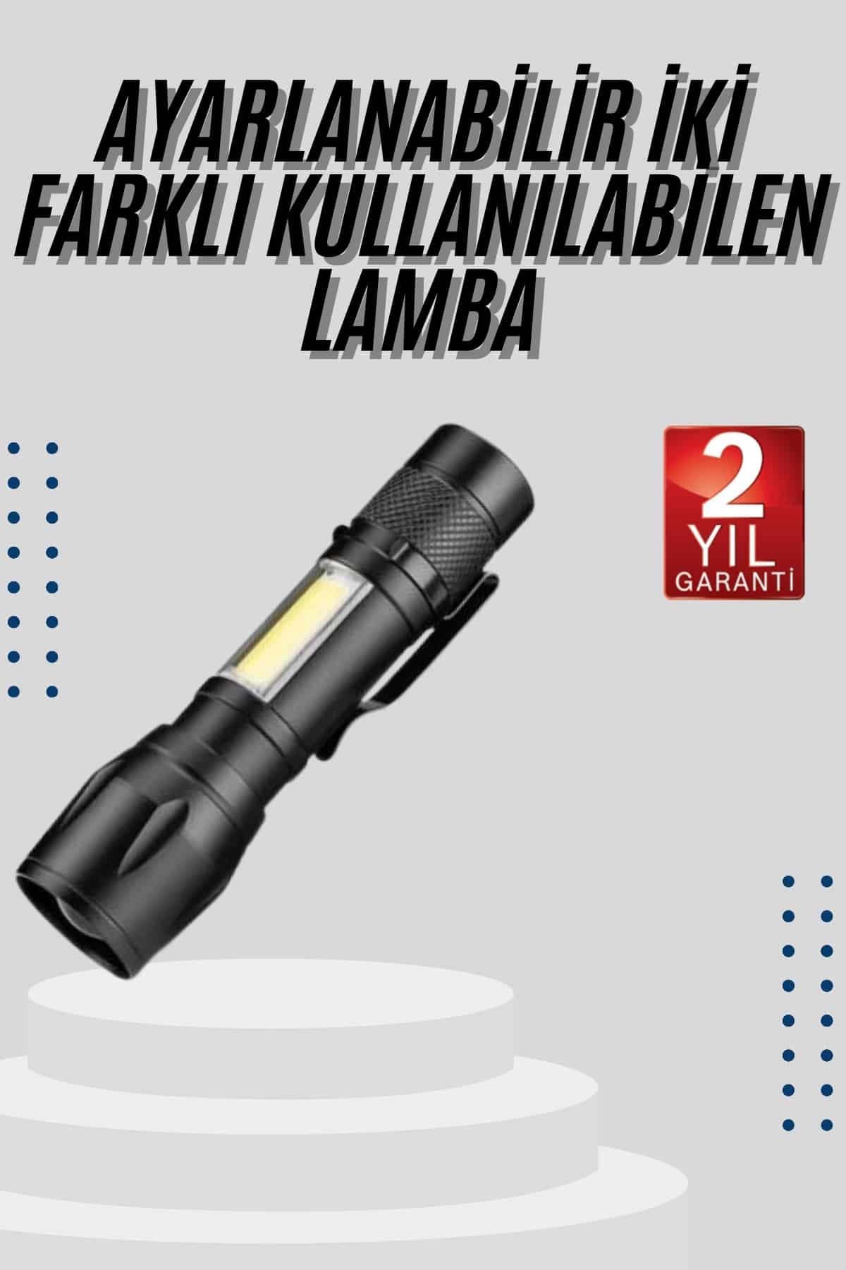 1-131 EL Feneri Uzun Menzilli Usb Şarj Edilebilir Kamp Lambası - Vipsepet - Görsel 1