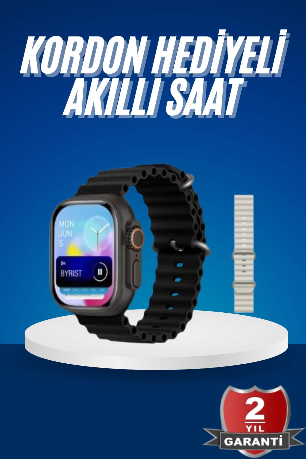 1-132 Ultra Akıllı Saat 49 Mm Çift Kordonlu Arama Cevaplama Bluetooth Bağlantılı - Vipsepet - Görsel 1