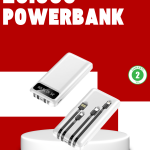 20.000mAh PD Powerbank LED Işık LCD Ekran Dahili Kablo Çoklu Giriş - vipsepet