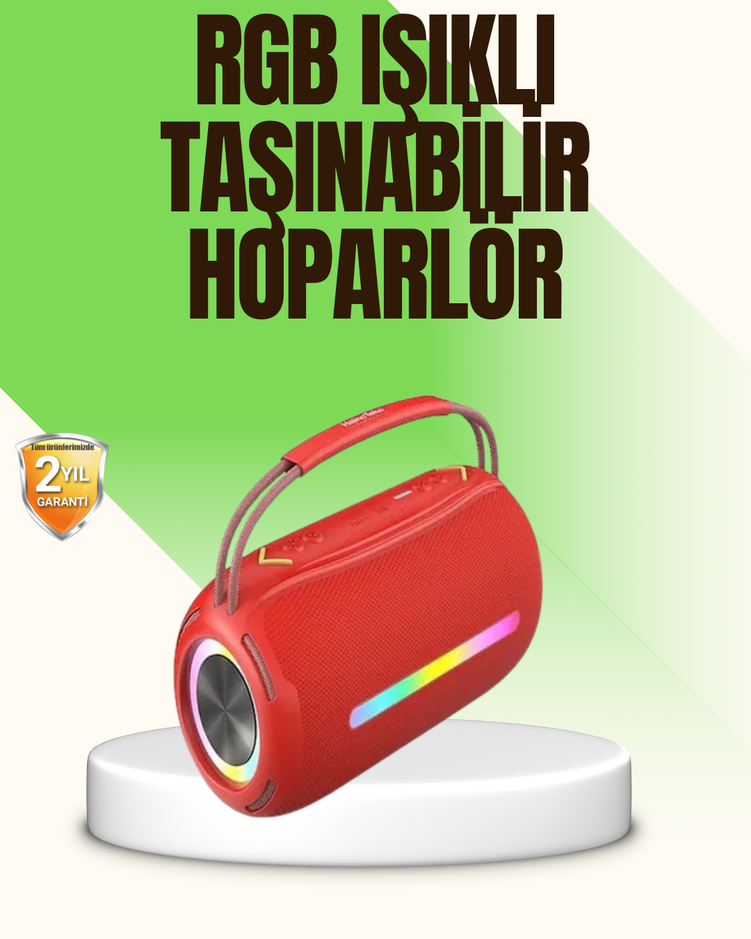1-141 RGB LED Işıklı 20W Taşınabilir Bluetooth Hoparlör IPX6 Suya Dayanıklı - Vipsepet - Görsel 1