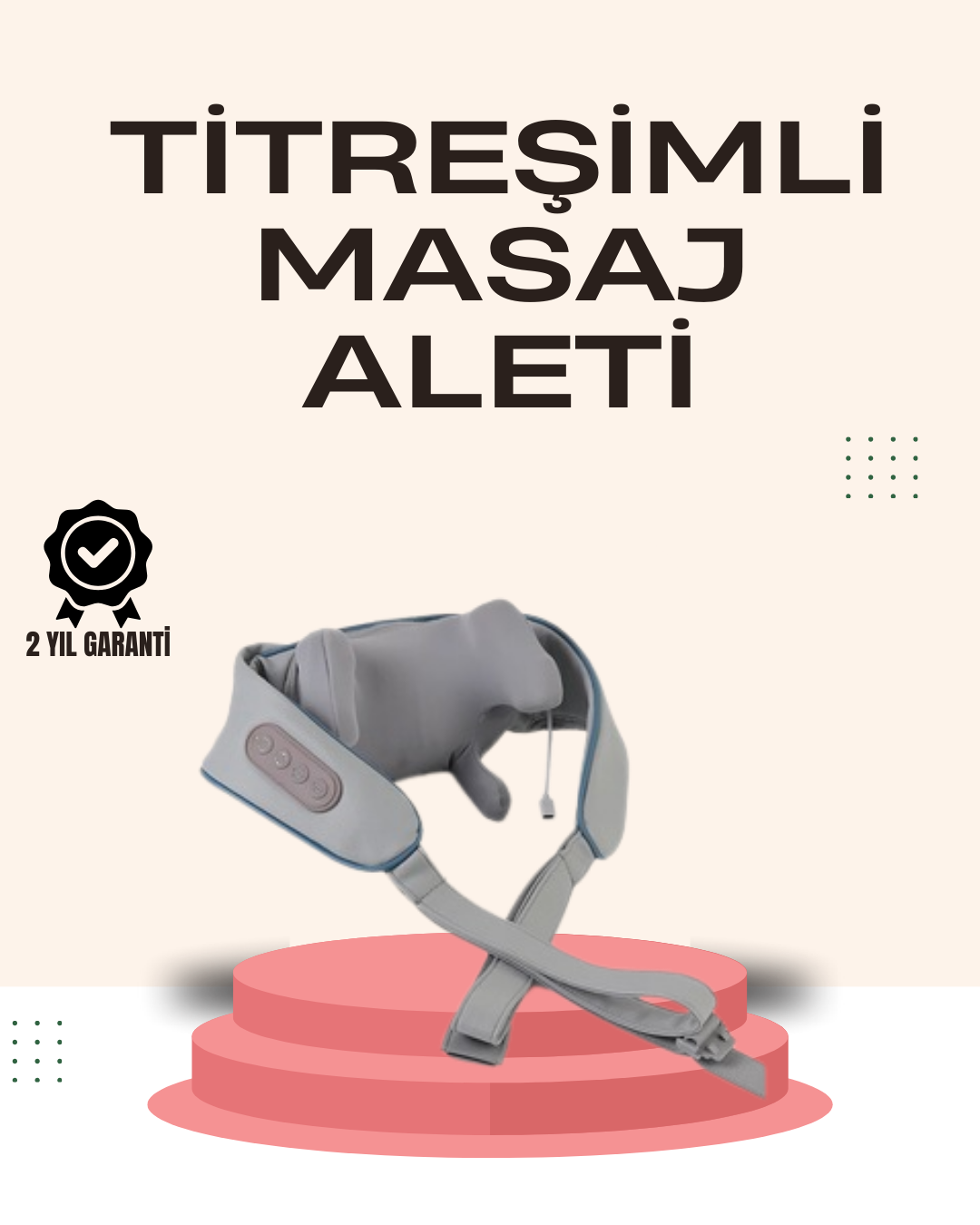 1-142 Kablosuz Boyun ve Omuz Masaj Aleti | Isıtmalı ve Yoğurmalı - Vipsepet - Görsel 1