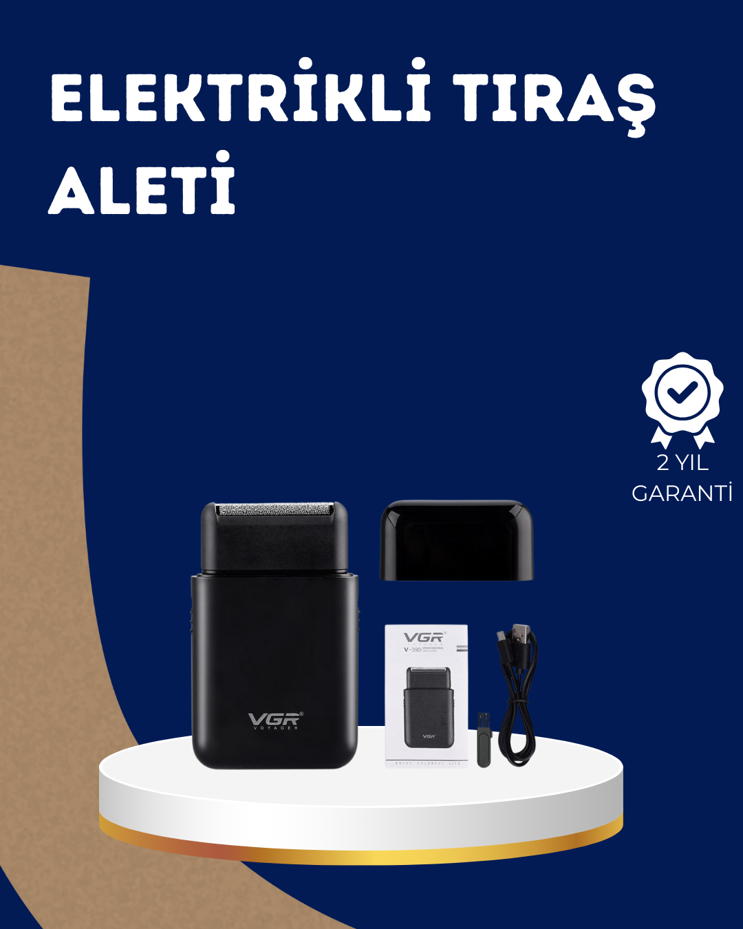 1-143 Ultra İnce Elektrikli Tıraş Makinesi | USB Şarjlı ve Su Geçirmez - vipsepet - Görsel 1