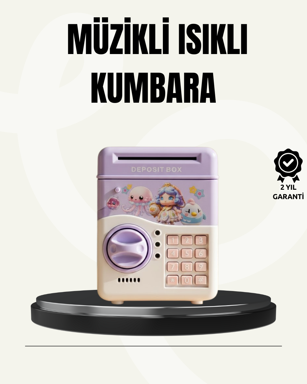 1-145 Elektronik Şifreli ATM Görünümlü Çocuk Kumbarası Mor - Vipsepet - Görsel 1