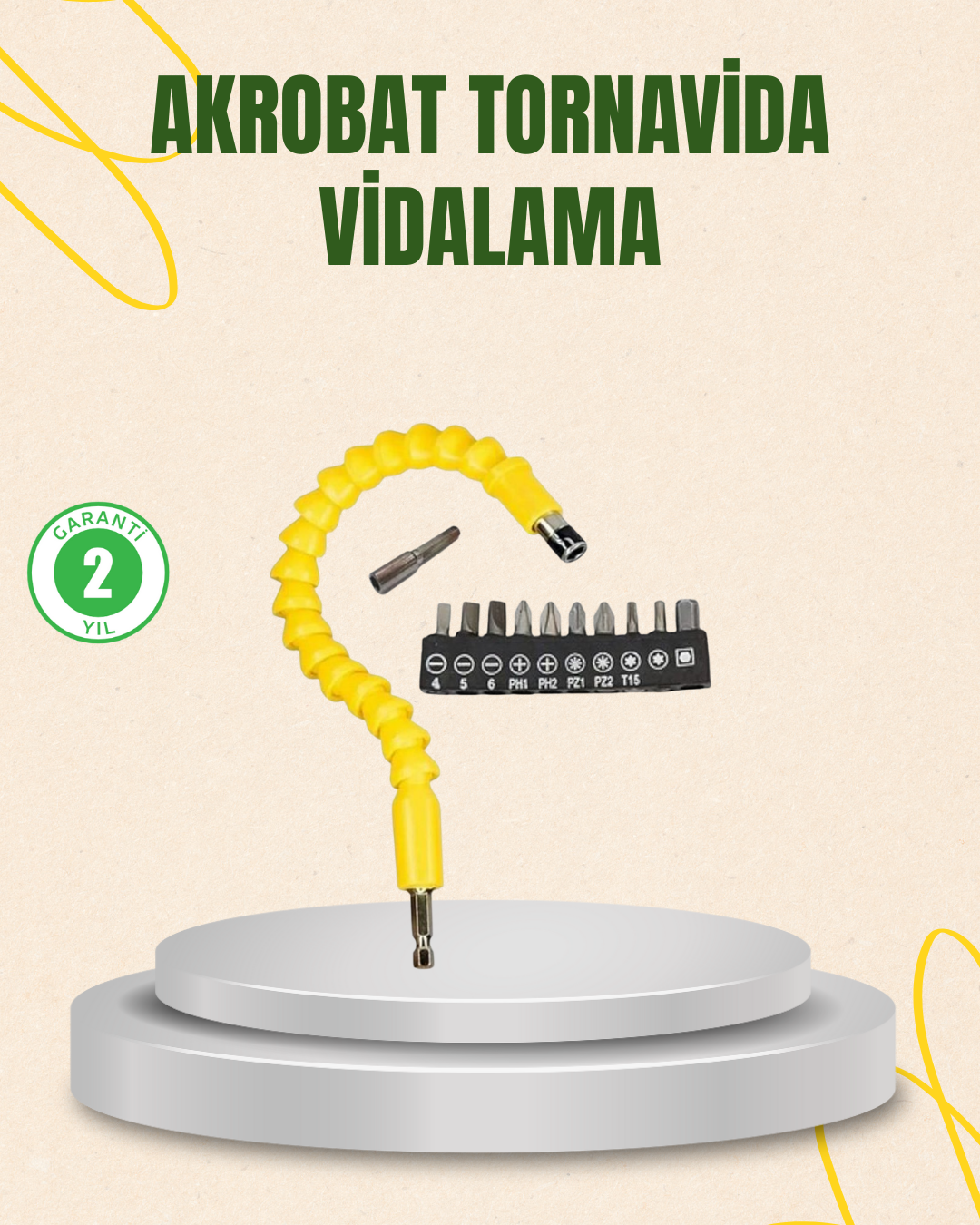 1-15 12 Parça Akrobat Vidalama Uç Seti Esnek Dar Alan Kullanım - Vipsepet - Görsel 1